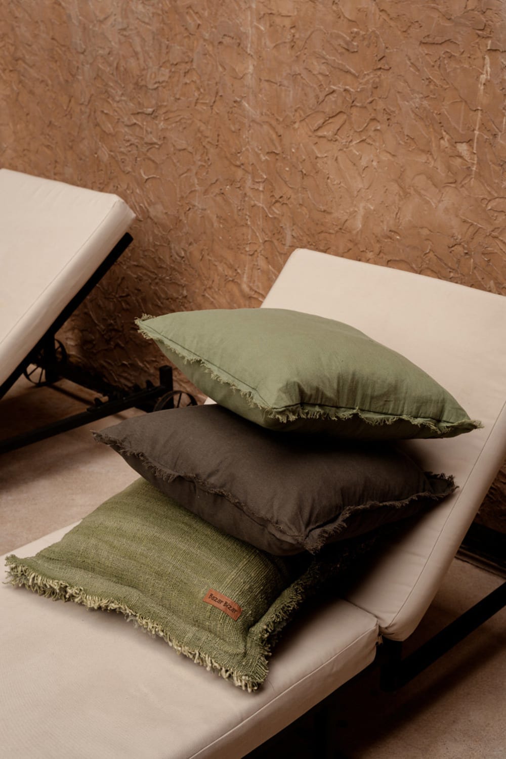 Leinenkissenbezug in grau, 50x50x2cm - Maisons Du Monde