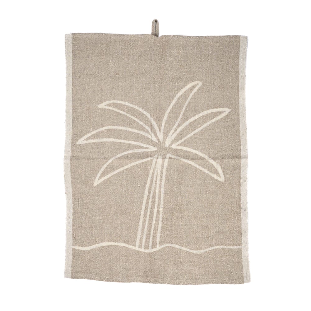 Torchon de cuisine en lin beige 50x70x2cm