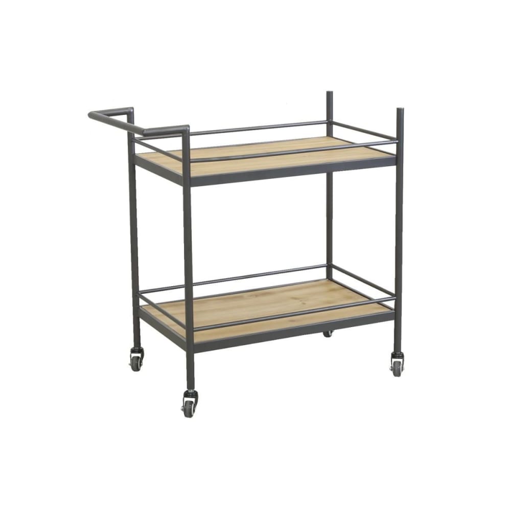 Desserte à roulettes en bois et métal