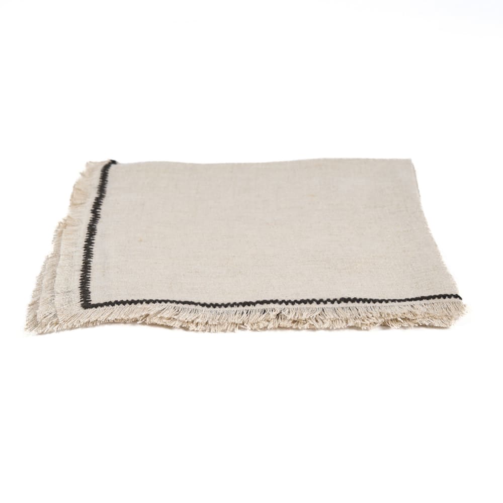 Bazar Bizar Serviette aus leinen in braun und schwarz, 45x45x2cm Mehrfarbig