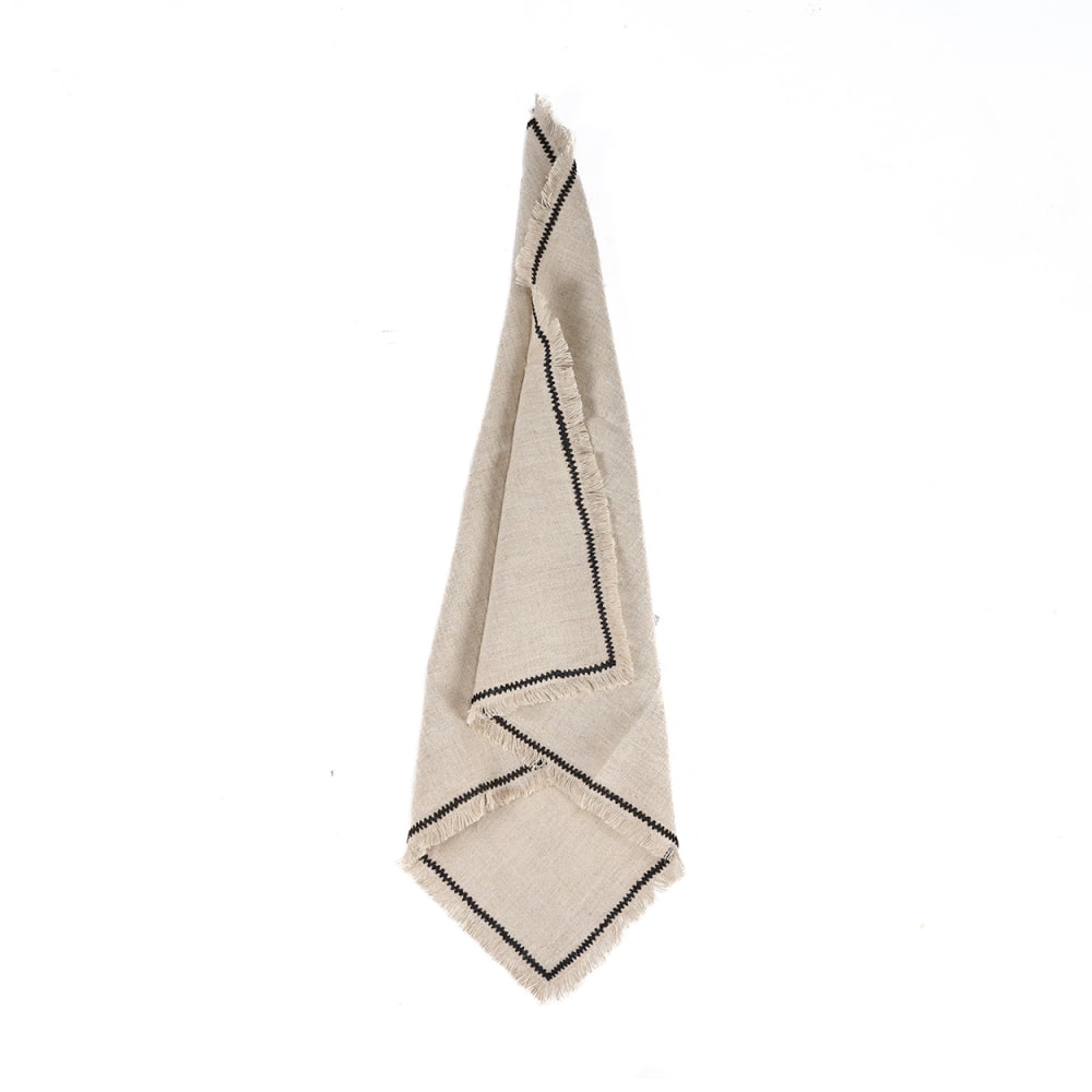 Serviette en lin marron et noir 45 x 45 x 2 cm Serviette en lin marron et noir 45 x 45 x 2 cm