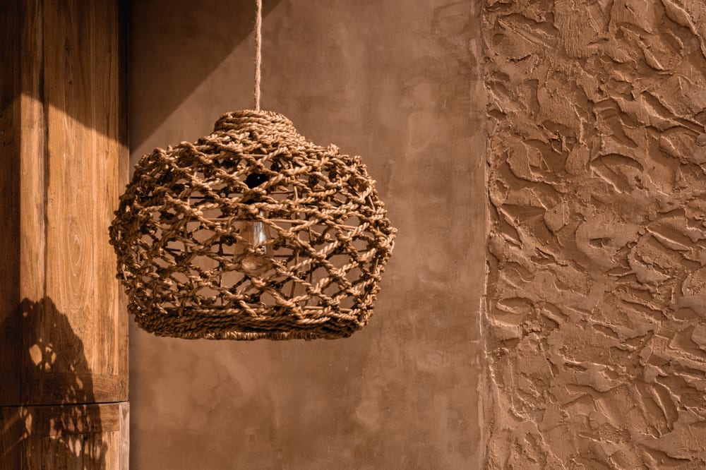 Suspension feuille de bananier marron 45x45x35cm — vue 4