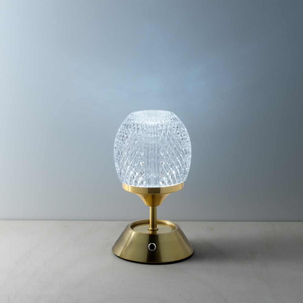 Lampe de table fer et laiton 10,5x10,5x18cm — vue 4