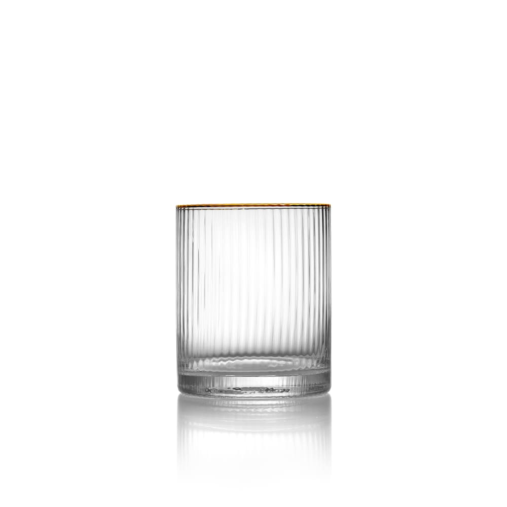 Verre bas en verre doré 8x8x10cm Verre bas en verre doré 8x8x10cm