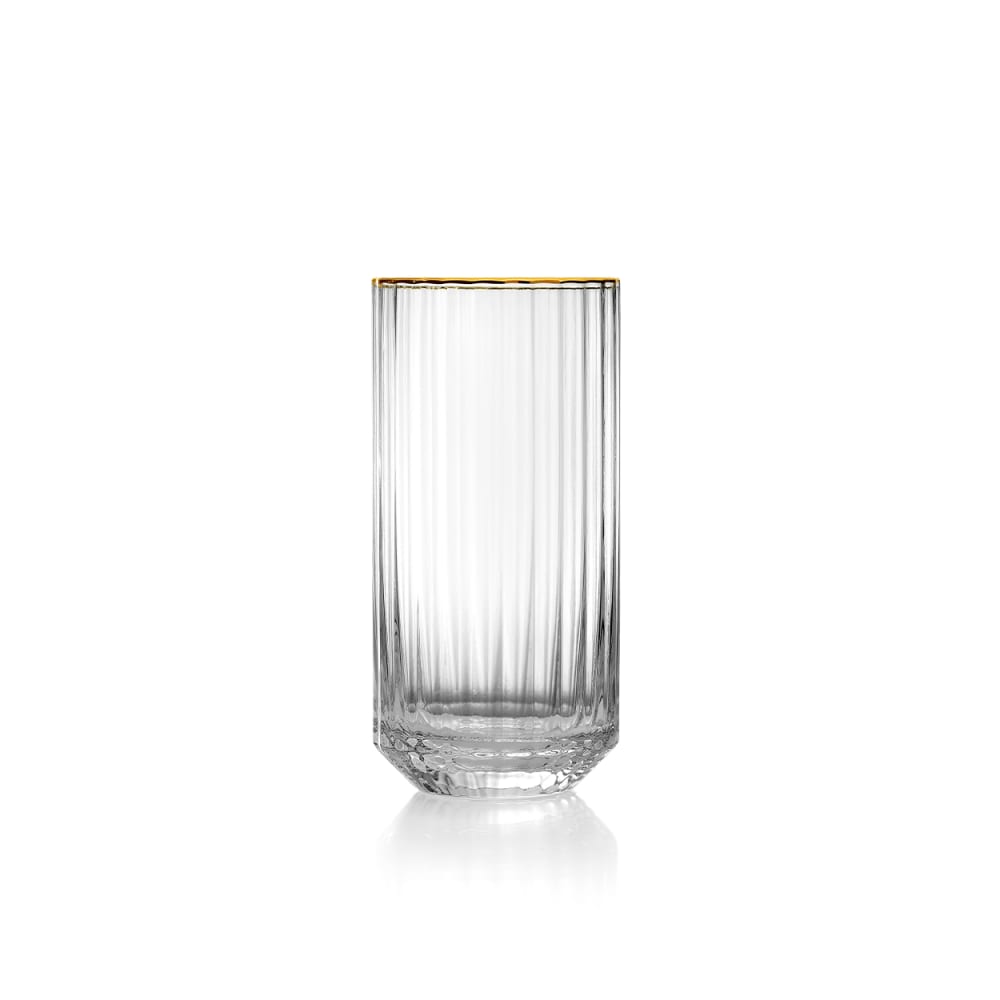 Verre haut en verre doré 6,7x6,7x14 cm