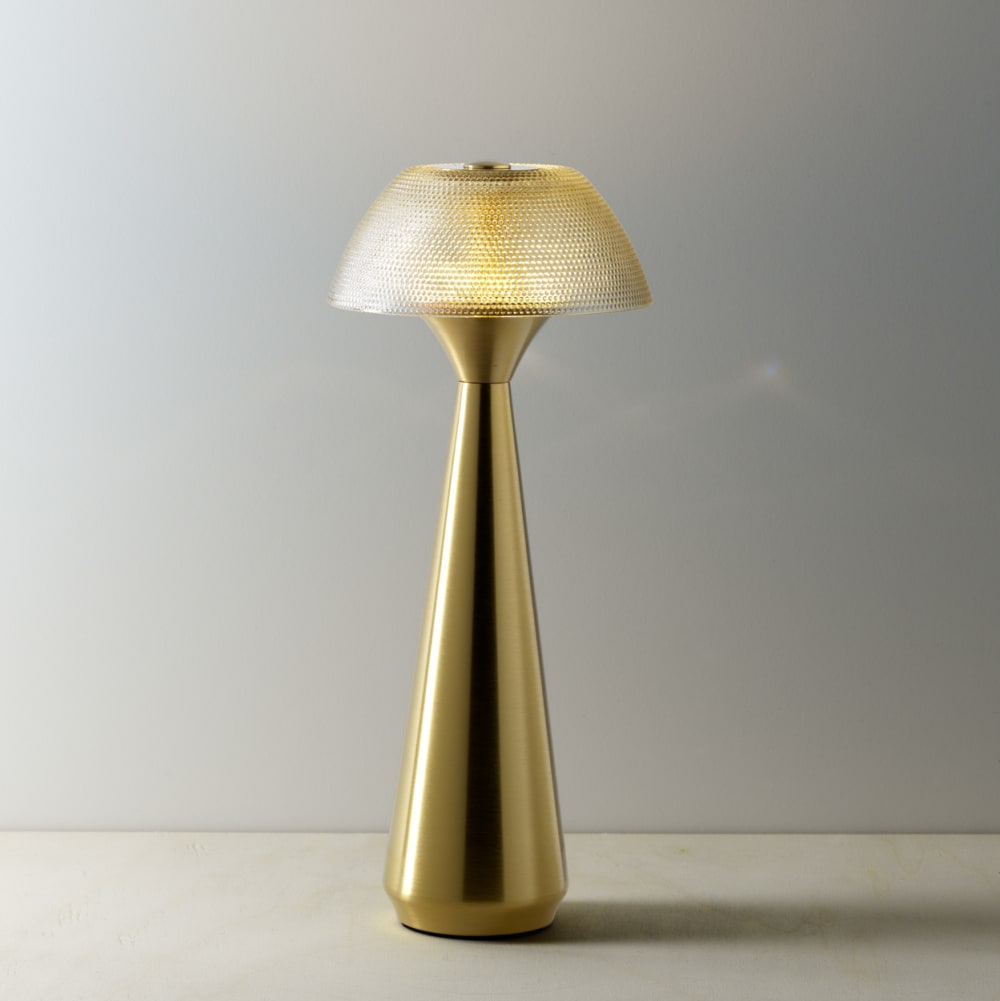 Lampe de table fer et laiton 12x12x28cm — vue 3