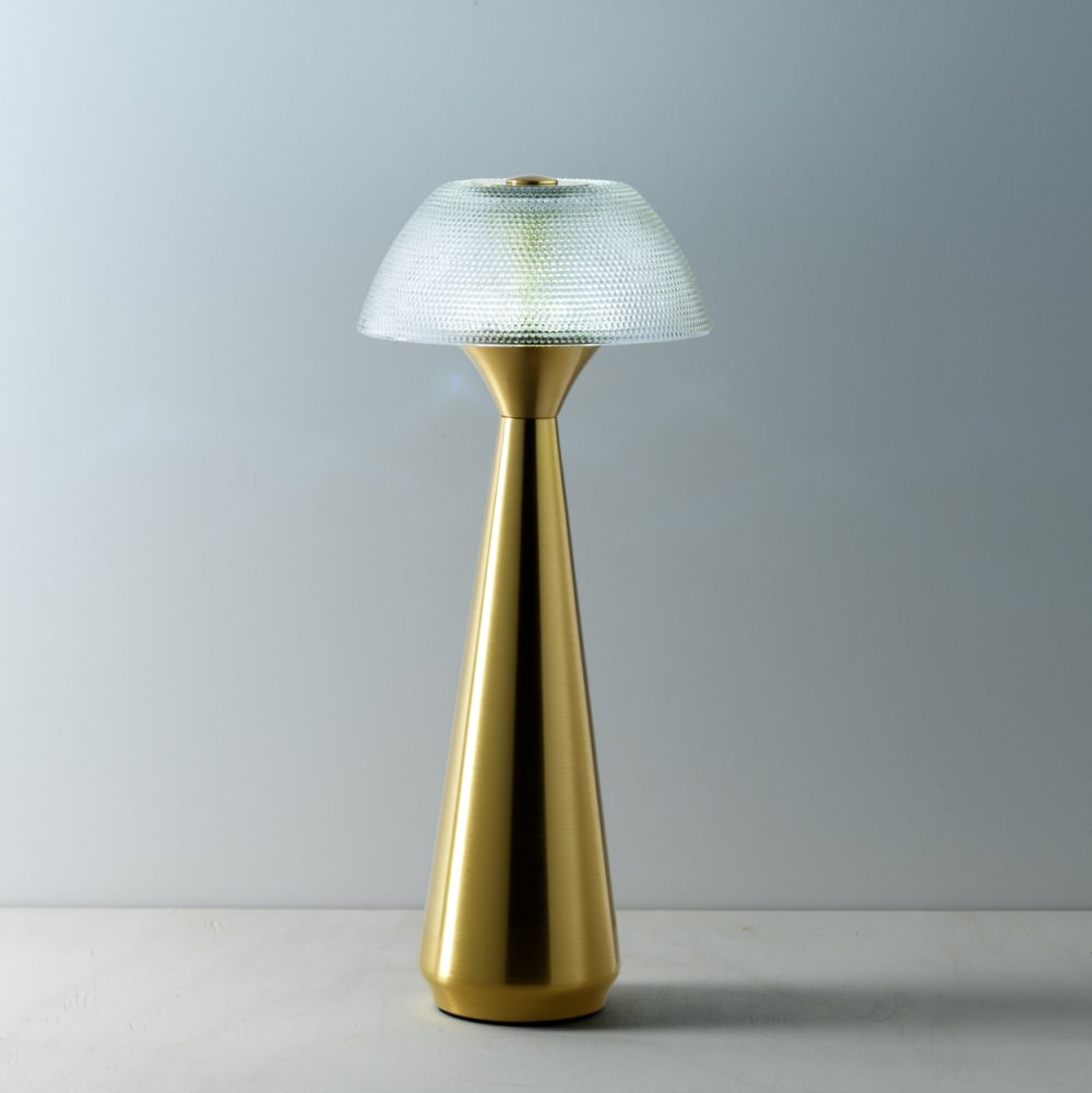 Lampe de table fer et laiton 12x12x28cm — vue 4