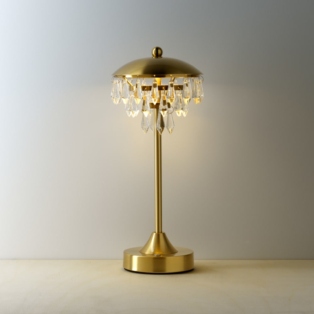 Lampe de table fer et laiton 14x14x33,5cm — vue 3