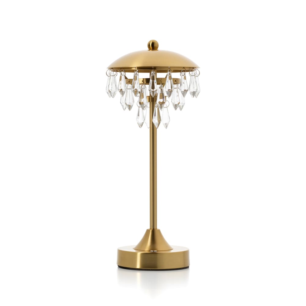 Tischlampe aus eisen in messingoptik, 14x14x33,5cm - Maisons Du