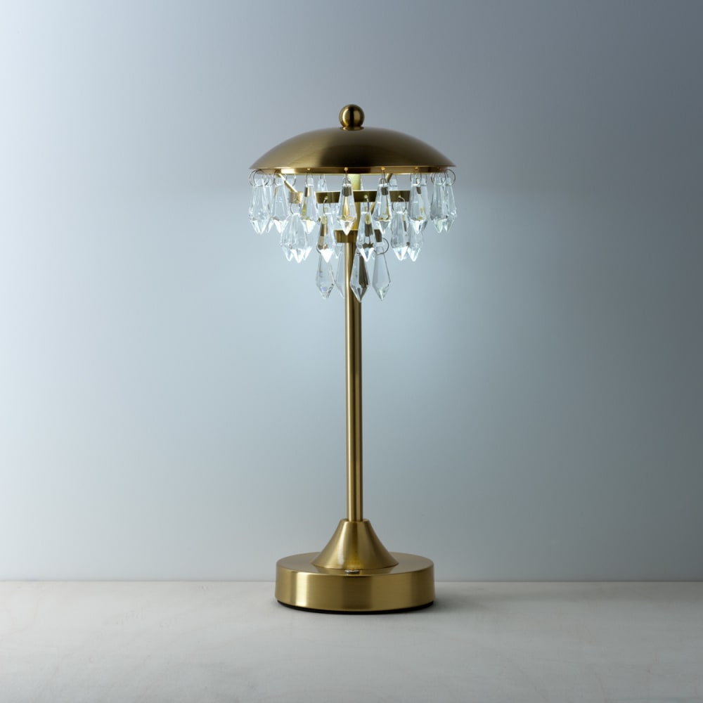 Lampe de table fer et laiton 14x14x33,5cm — vue 4