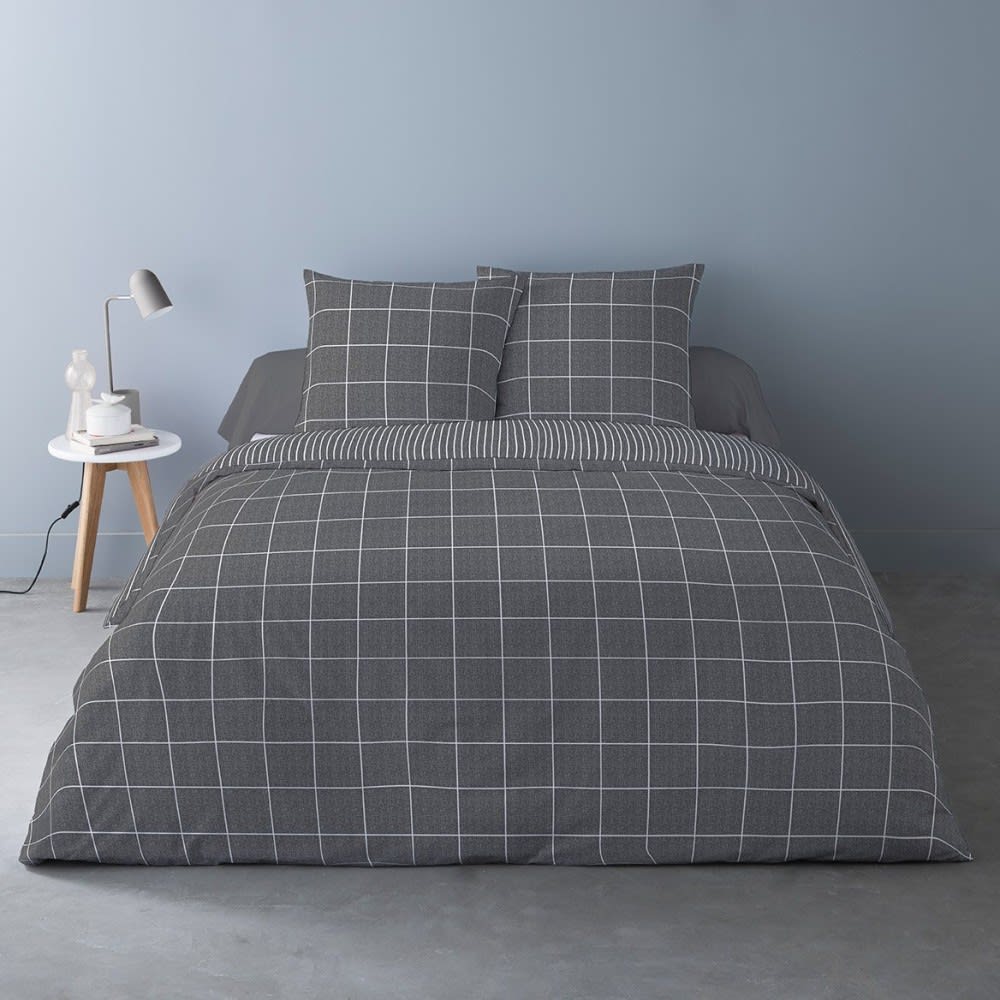 Parure de couette 100% coton flanelle imprimée 240x220cm 2 taies