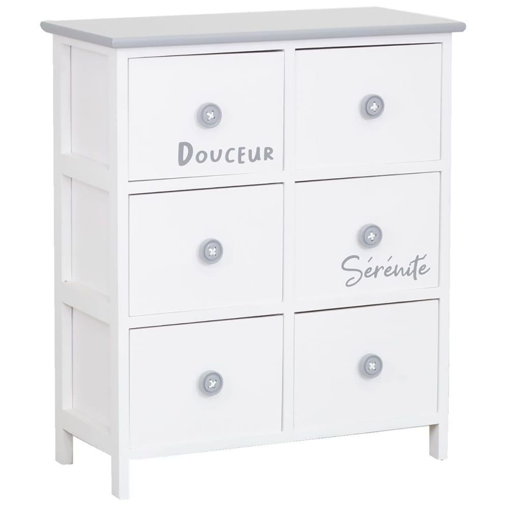 Commode/Chiffonnier bois ' sérénité et douceur ' 6 tiroirs