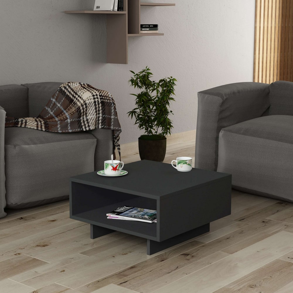 Couchtisch aus  60 x 60 x 32 cm grau anthrazit - Maisons Du Monde