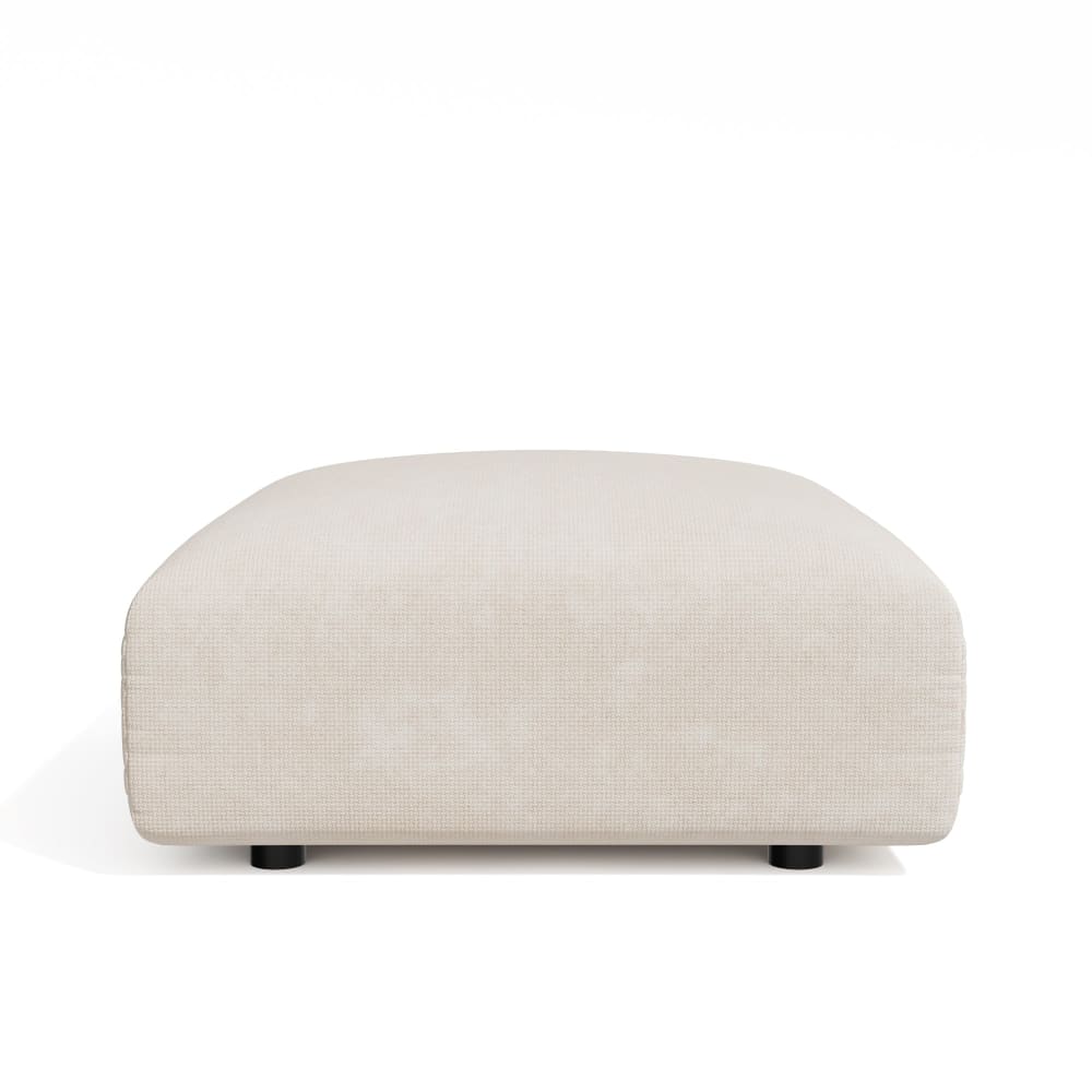 Pouf+velours+chenille+creme