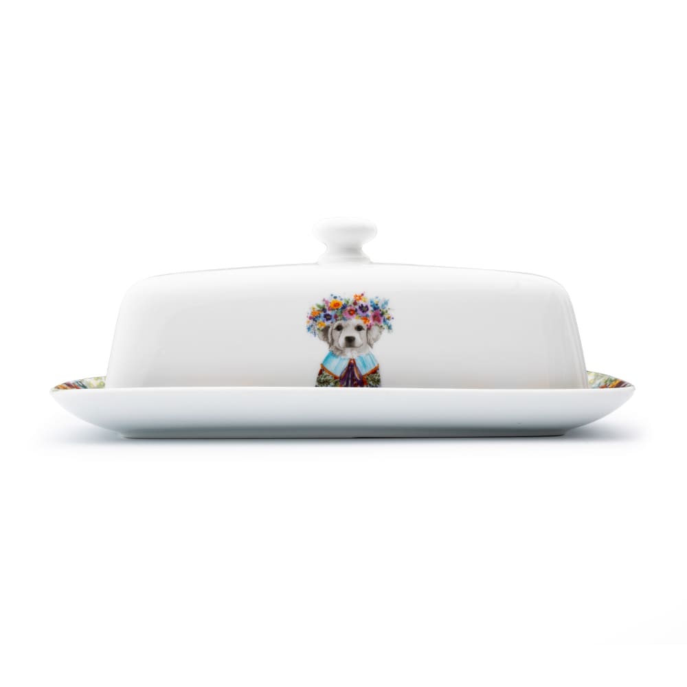 Beurrier Porcelaine Blanc 21 X 11 X 7cm