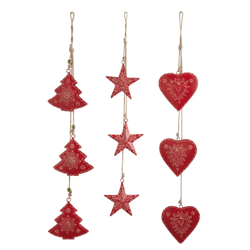 Suspension de noël en métal lot de 3