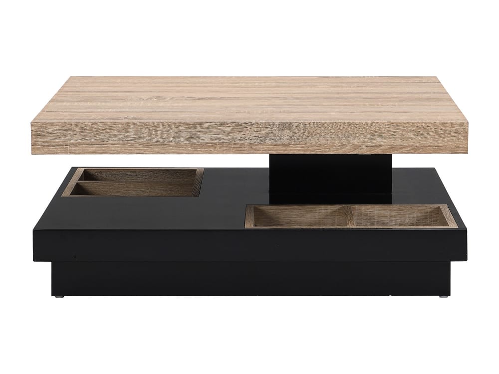 table basse effet bois - noir