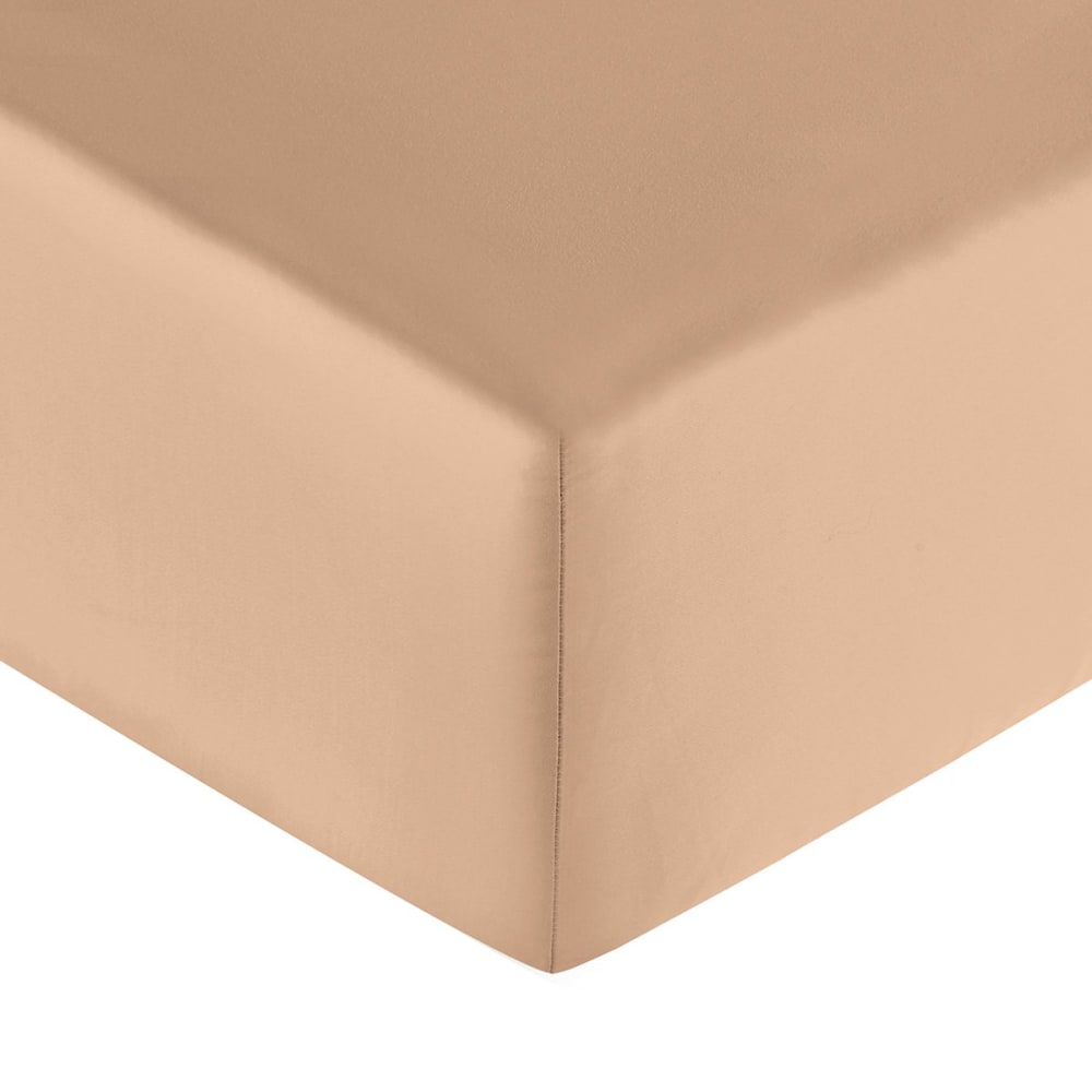 Drap housse satin bronze 90x190 cm