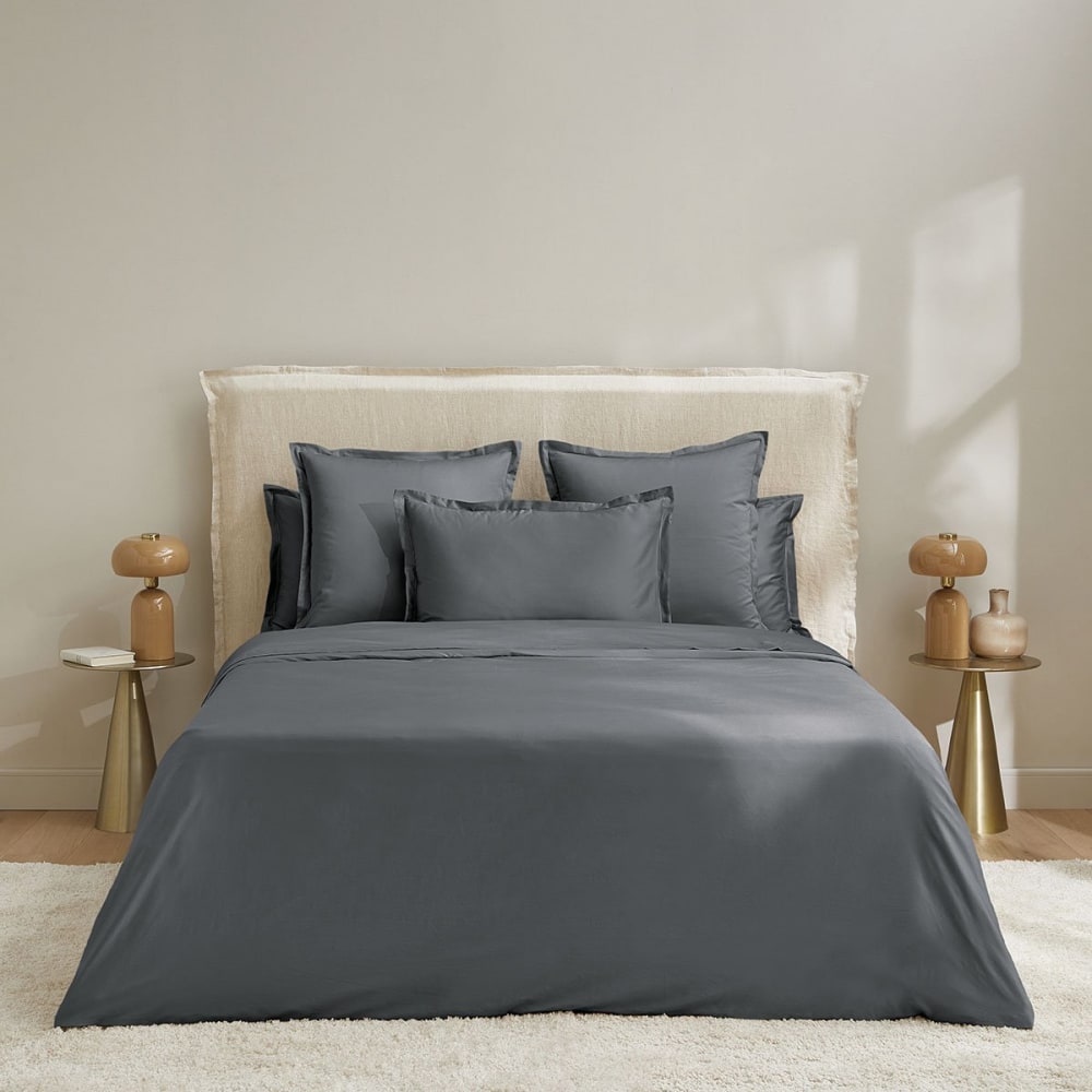 Drap housse satin basalte 140x200 cm - Maisons du Monde