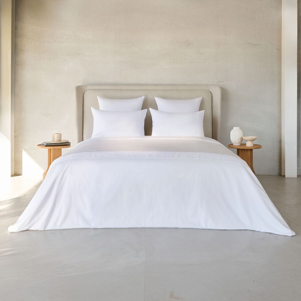 Housse de couette satin blanc 240x220 cm