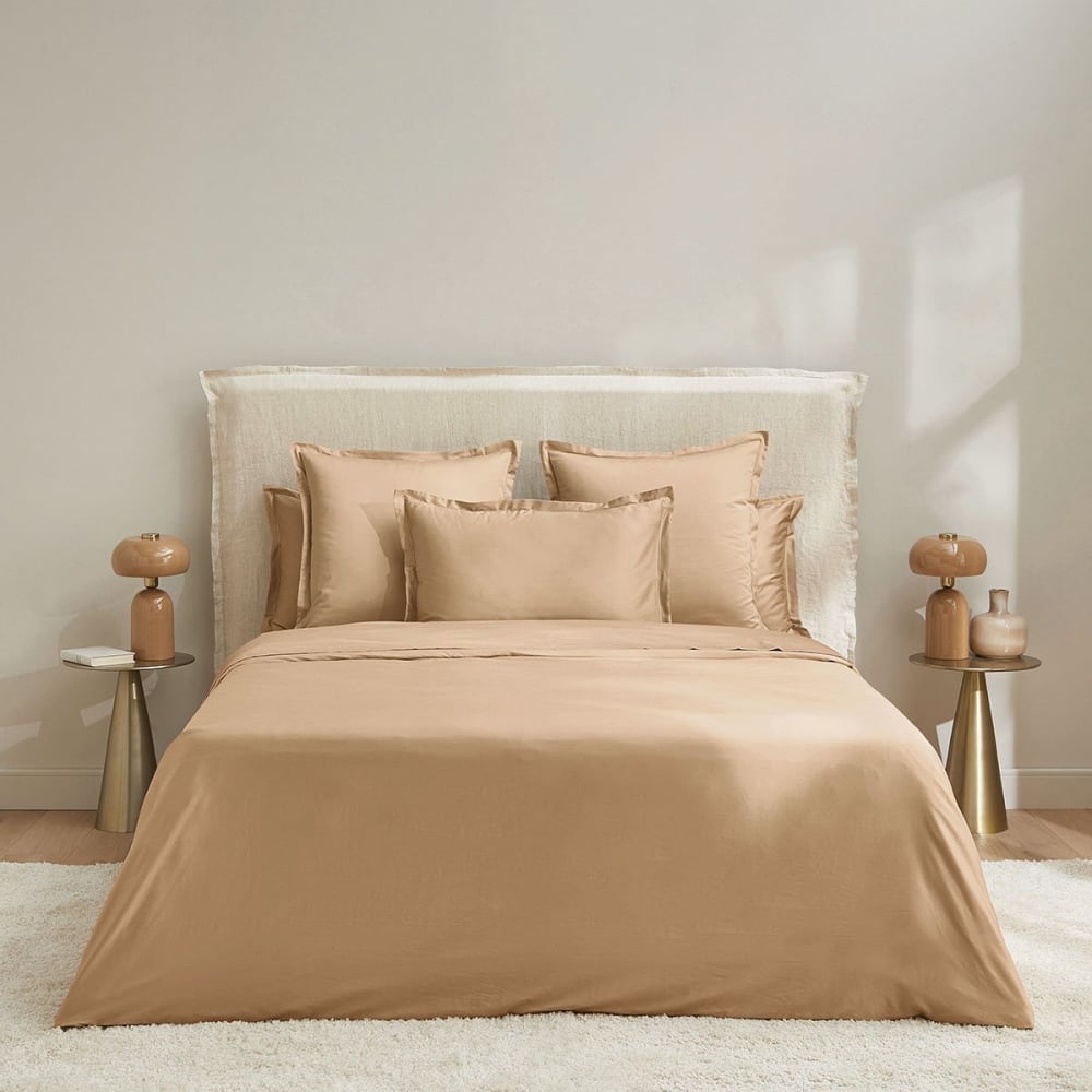 Housse de couette satin bronze 200x200 cm