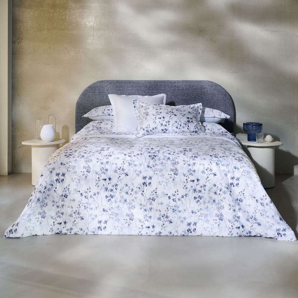 Housse de couette satin bleu foncé 200x200 cm
