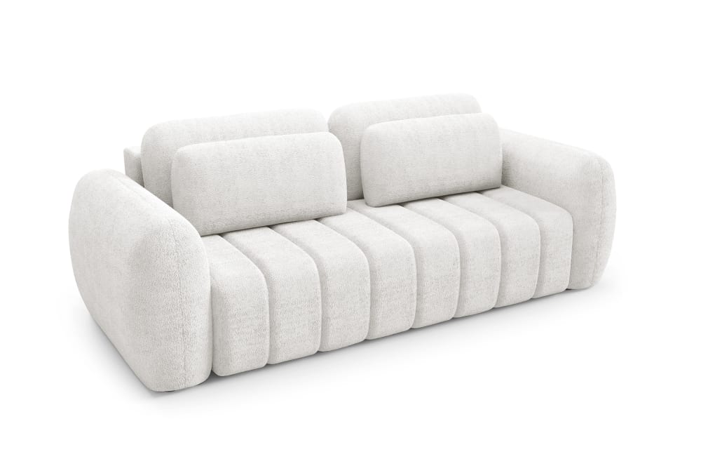 Canapé convertible 3 places en tissu Blanc cassé