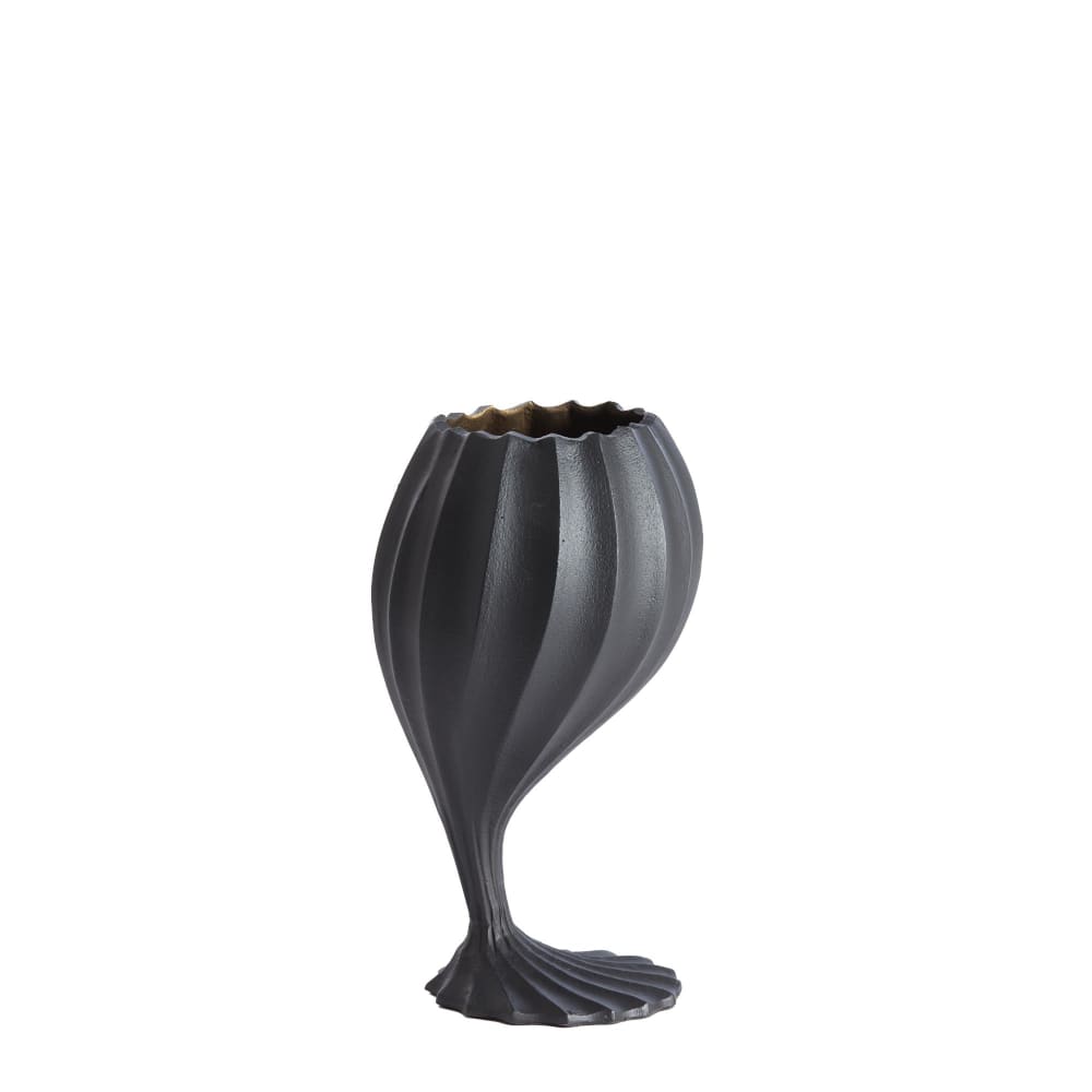 Vase métal noir 18x16x32cm