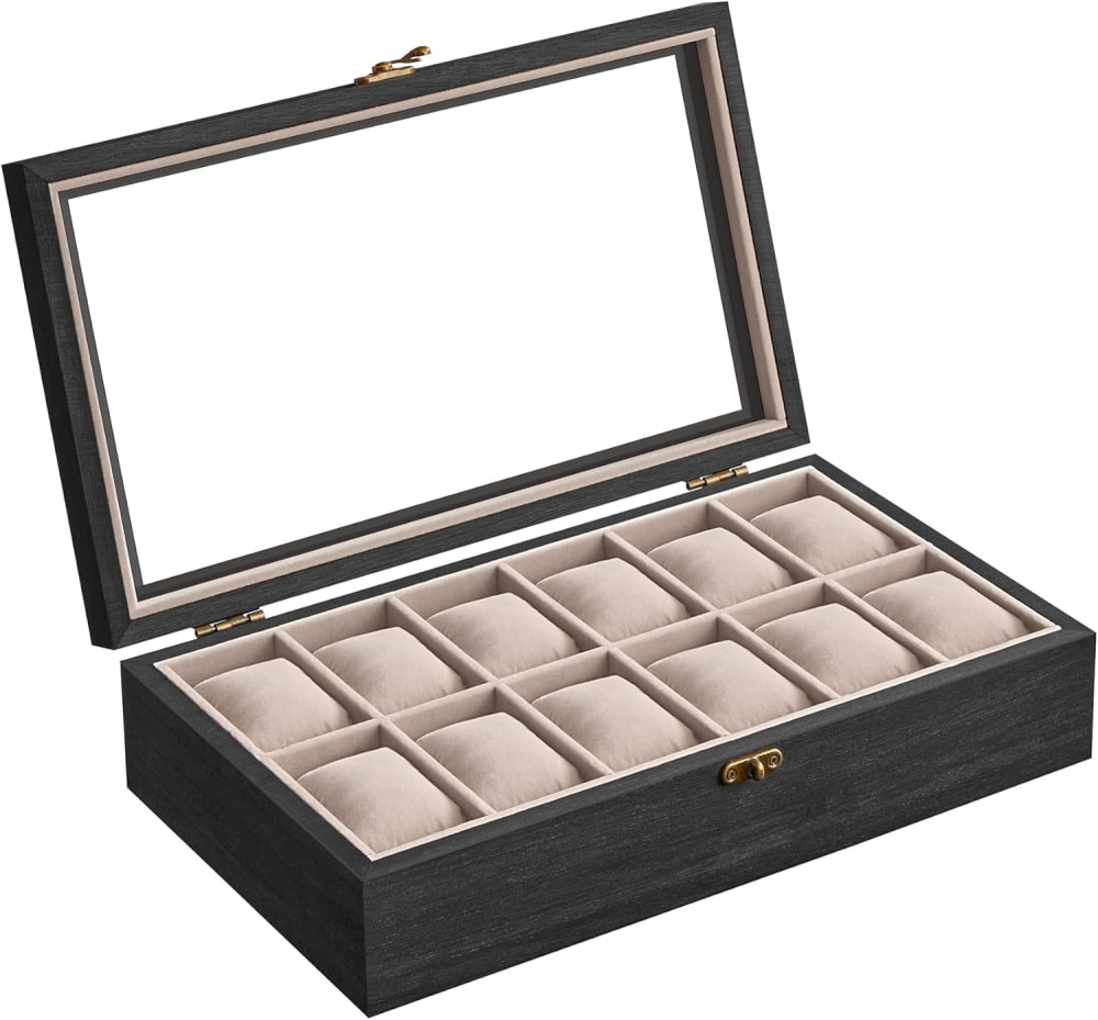 SONGMICS Caja para relojes con 12
