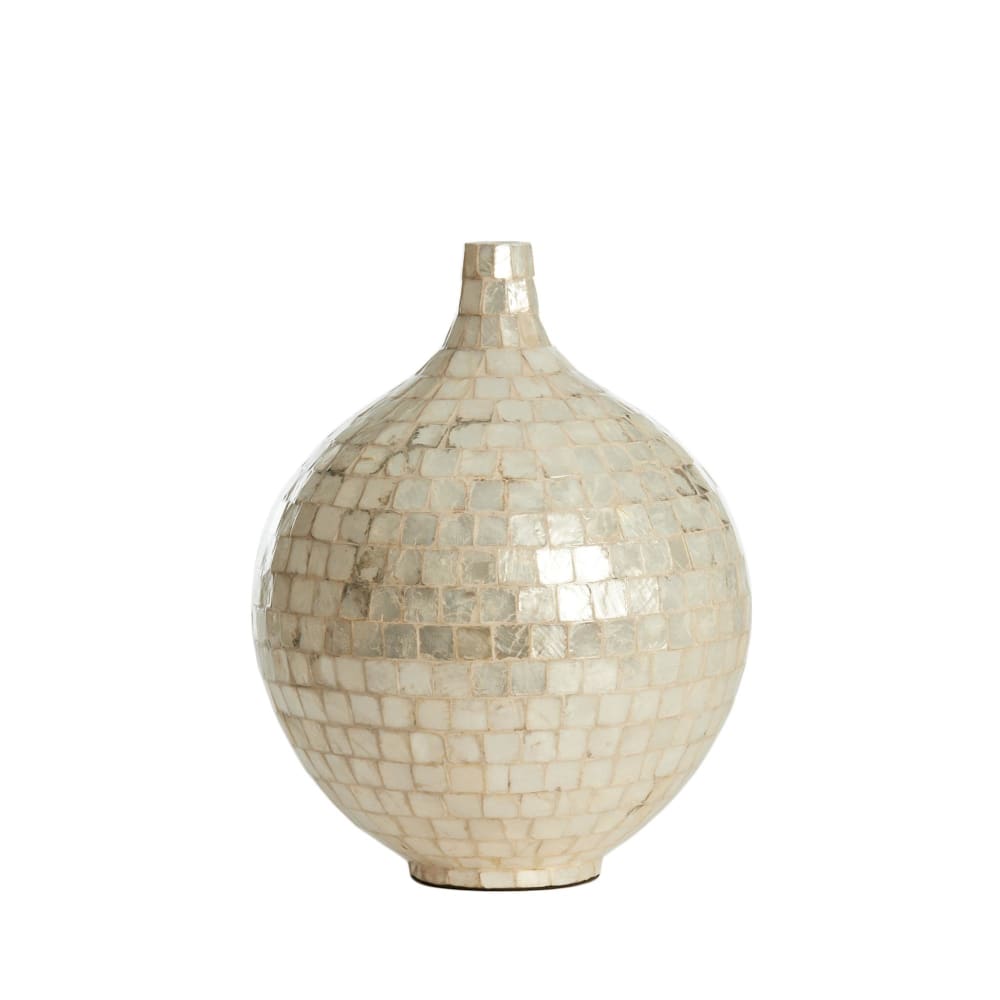 Vase bois crème Ø28cm