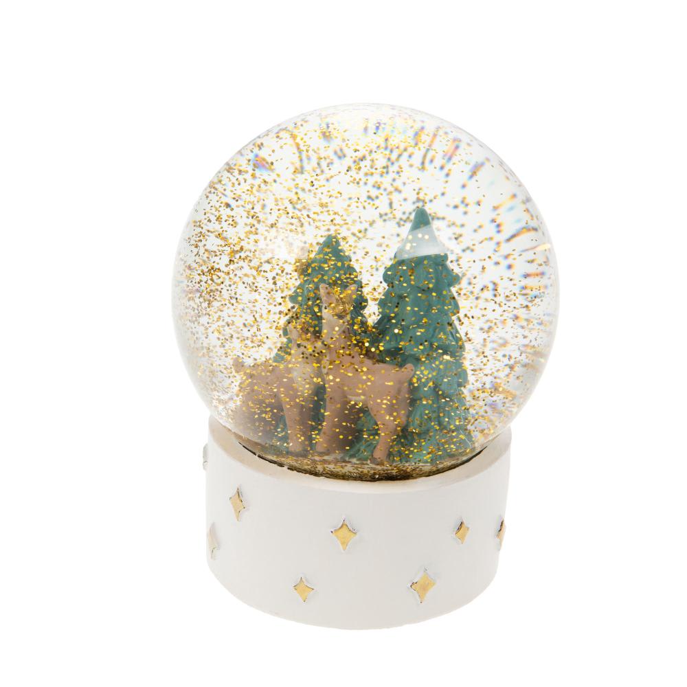 Boule à neige Biche enchanté or en résine - Maisons du Monde