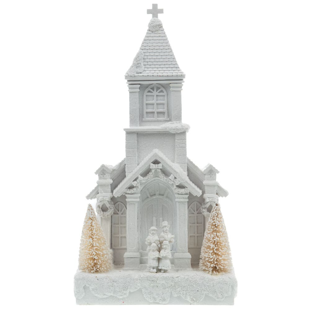 Eglise de noël choristes - blanc