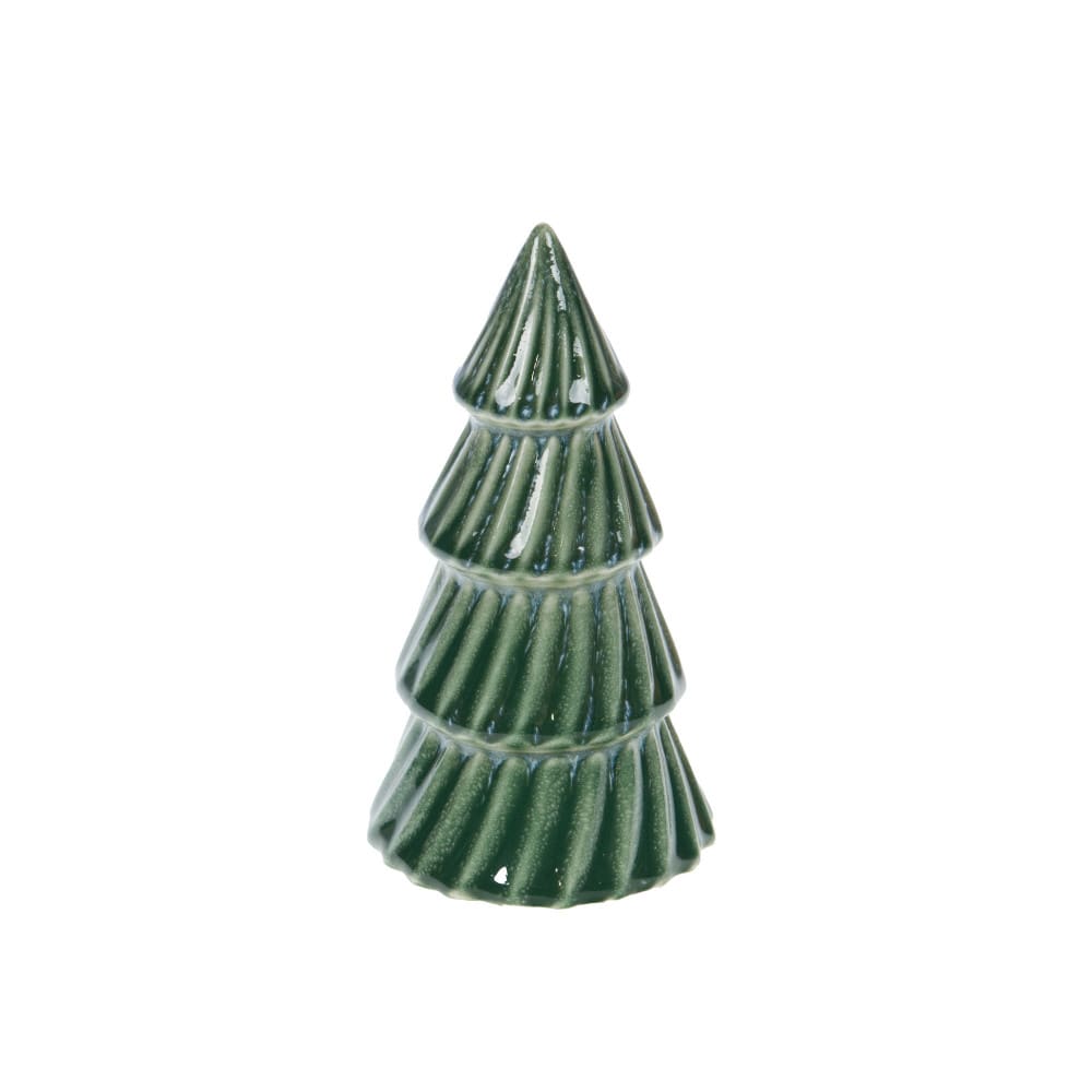 Sapin luge  15 cm vert en porcelaine