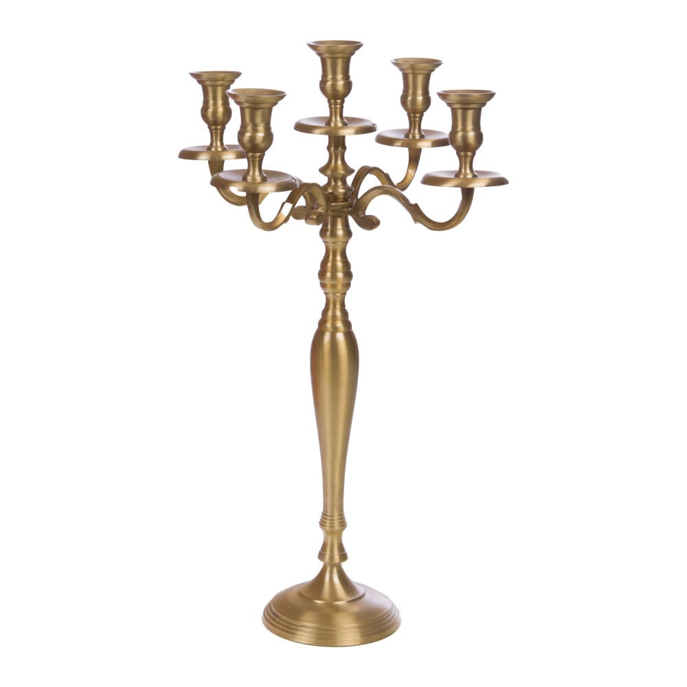 Chandelier en métal doré 5 branches h50 cm or / doré en aluminium