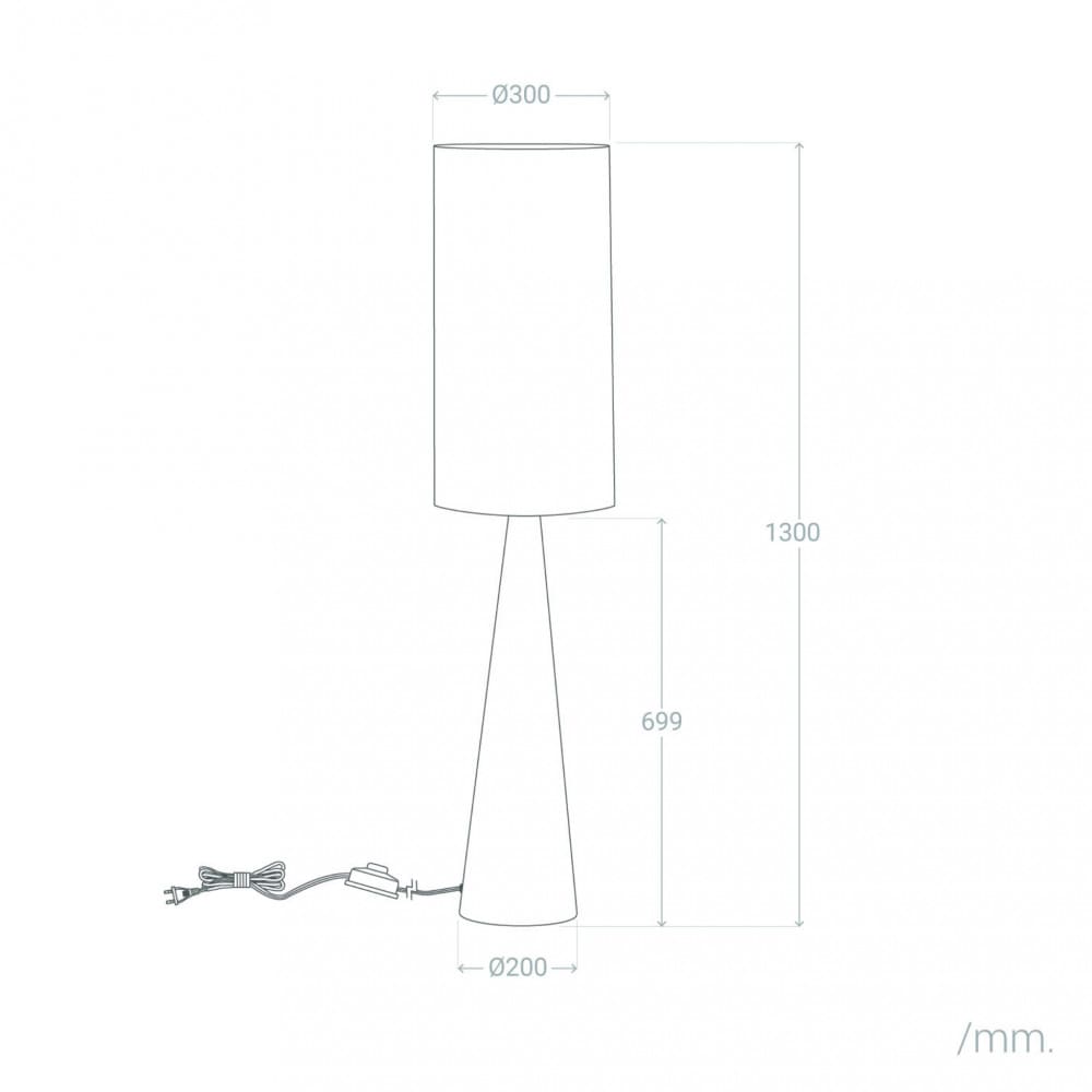 Lampadaire en métal et tissu h130cm - beige — vue 4