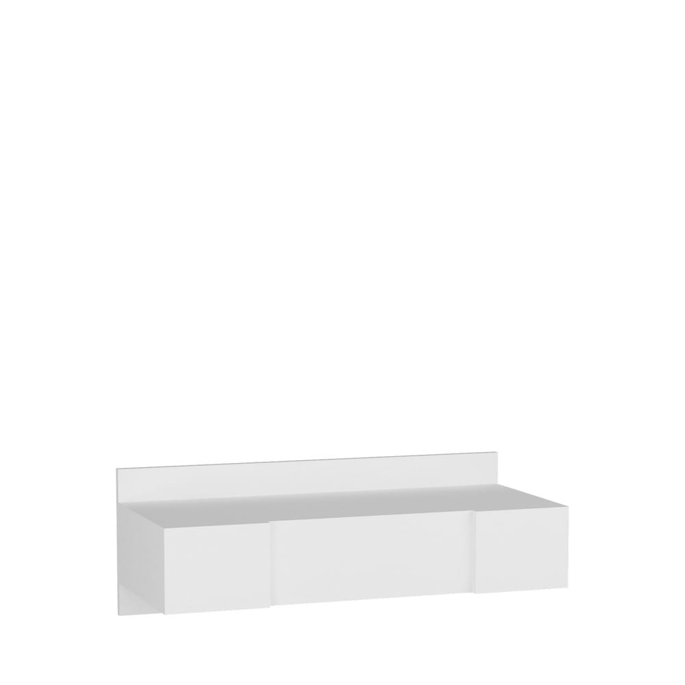 Coiffeuse murale 3 portes avec miroir intégré L100cm - Blanc