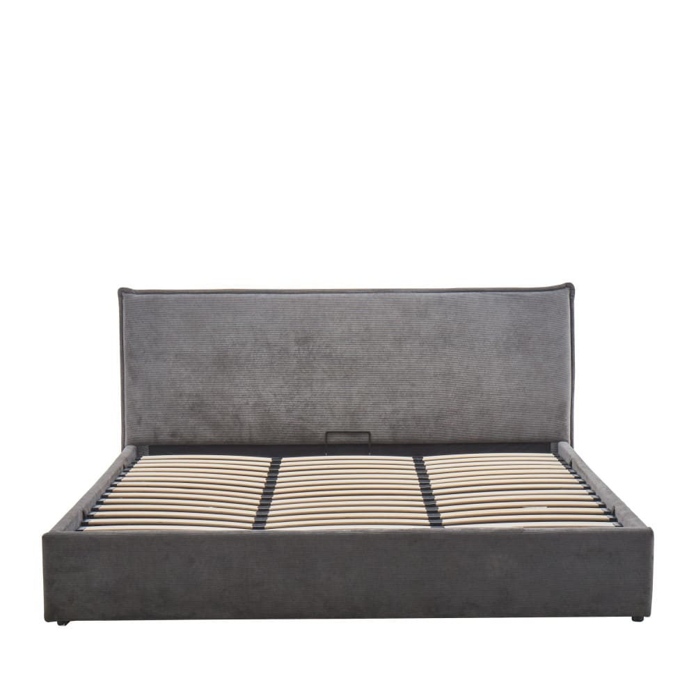Lit coffre en velours - gris