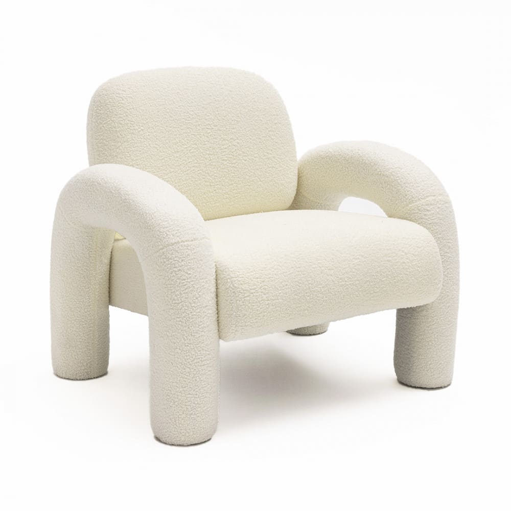 fauteuil en tissu bouclette