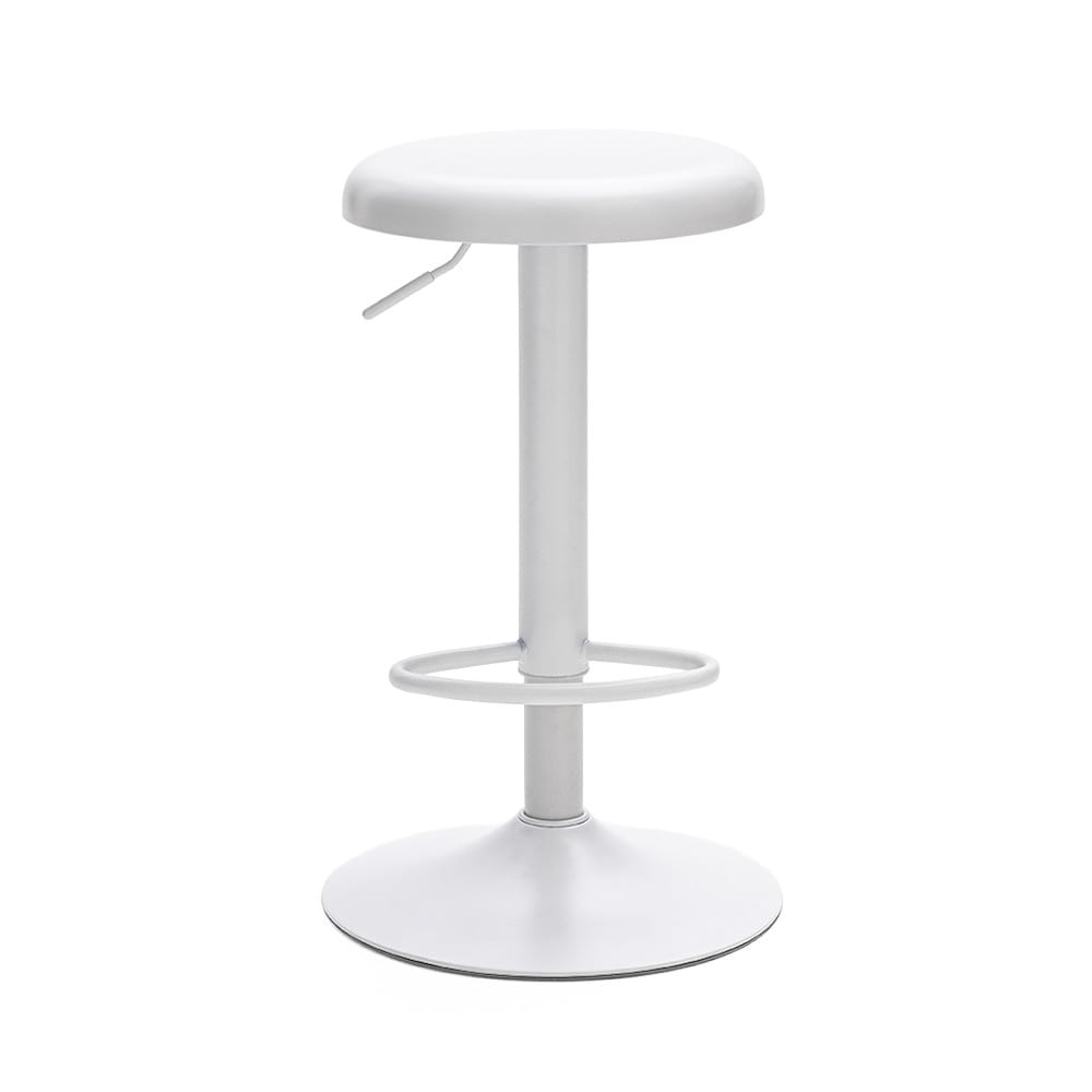Tabouret de bar réglable en métal H60-81cm - Blanc