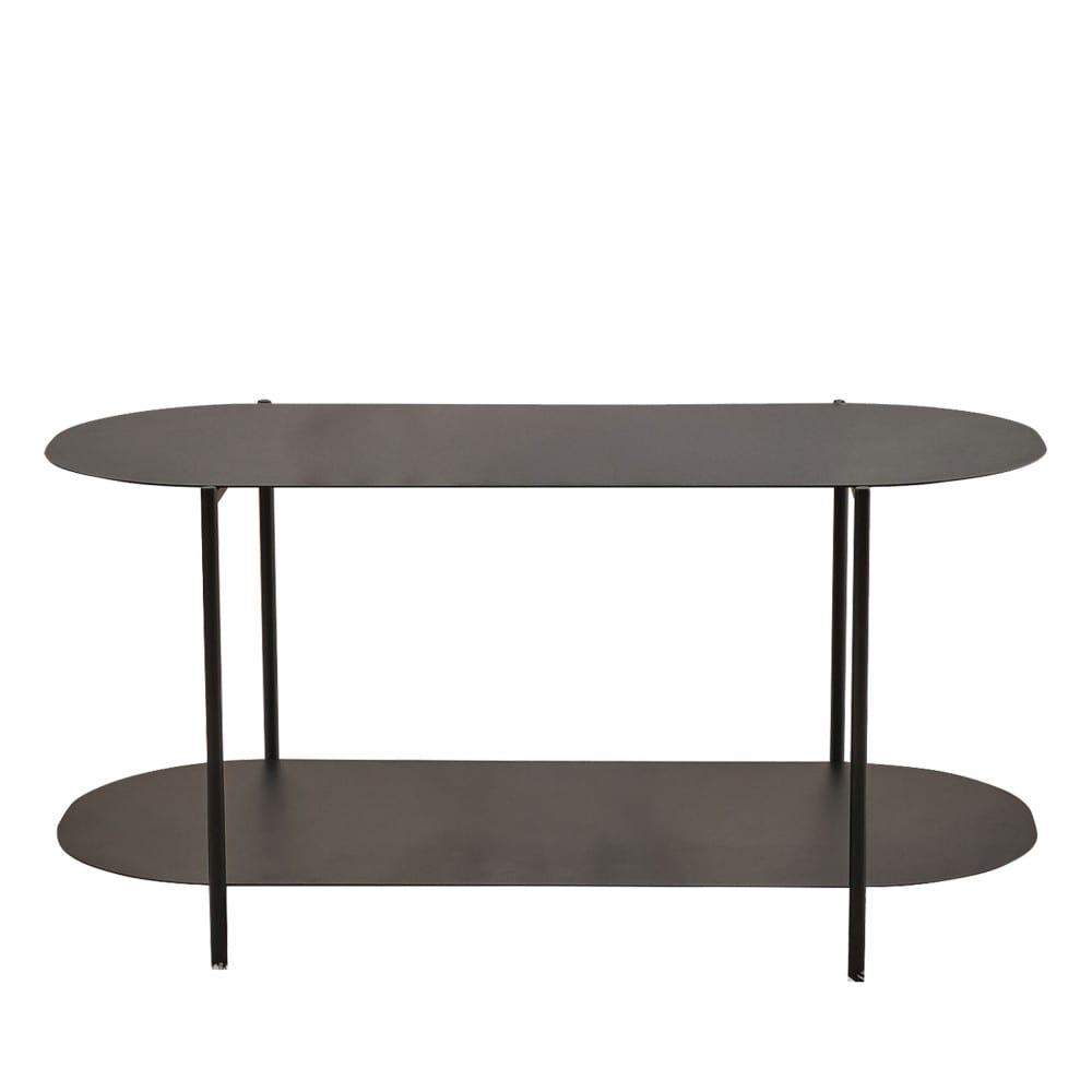 Table basse ovale en métal 100x51cm - Noir
