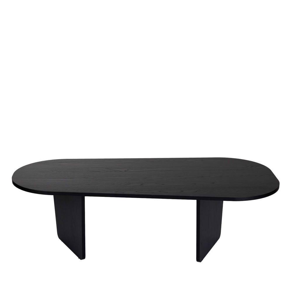 Table basse ovale en bois 130x65cm - Noir