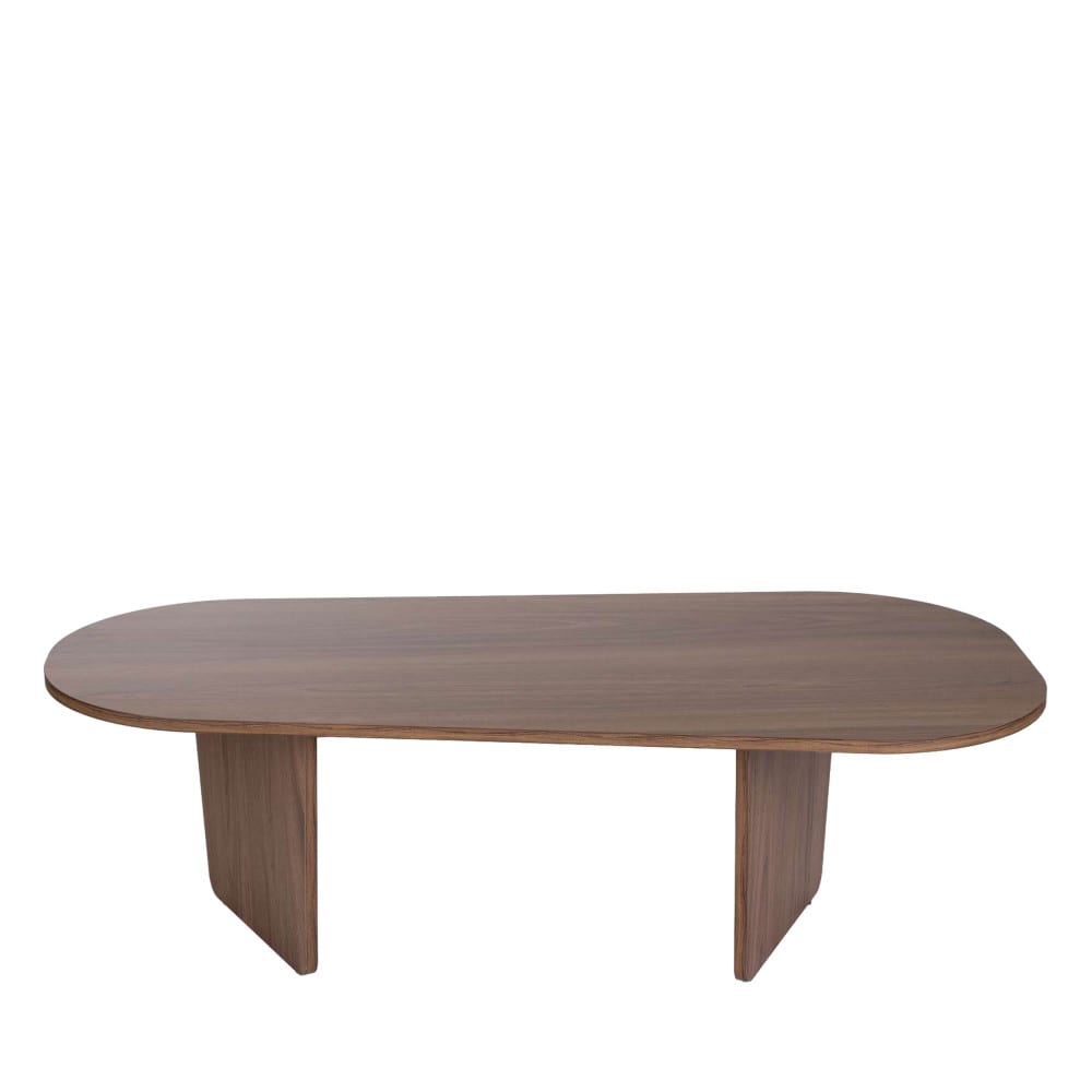 Table basse ovale en bois 130x65cm - Bois foncé