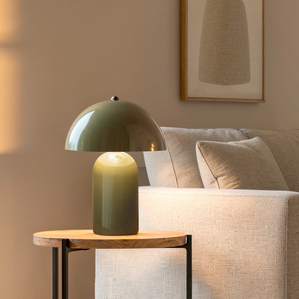 Lampe à poser champignon en métal - vert — vue 3