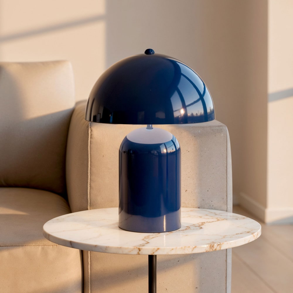Lampe à poser champignon en métal - indigo — vue 3