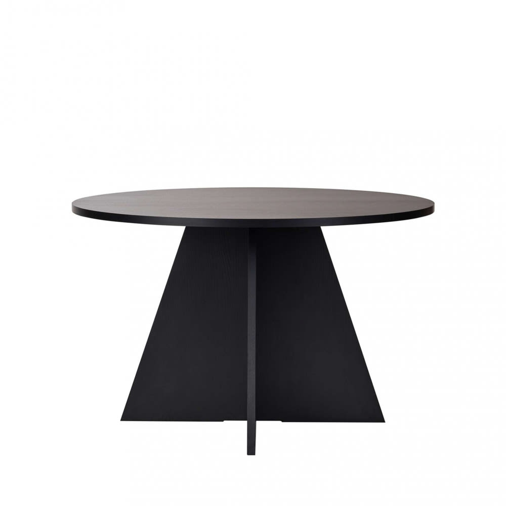 Table à manger 4 personnes ronde en bois - Noir
