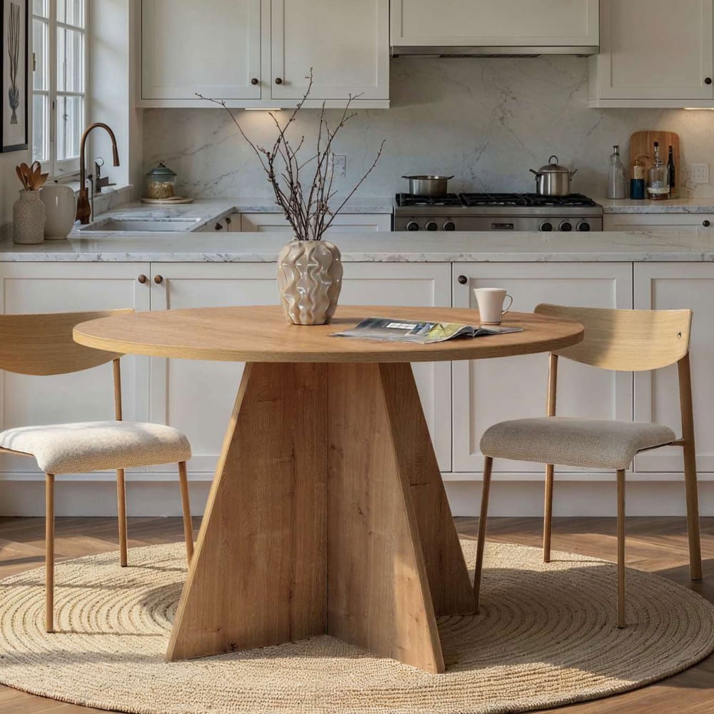 Table à manger 4 personnes ronde en bois - Bois clair