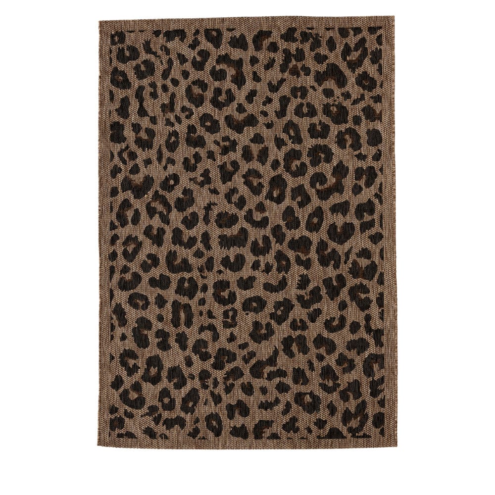 Tapis contemporain imprimé léopard - 160x230cm Marron Polypropylène
