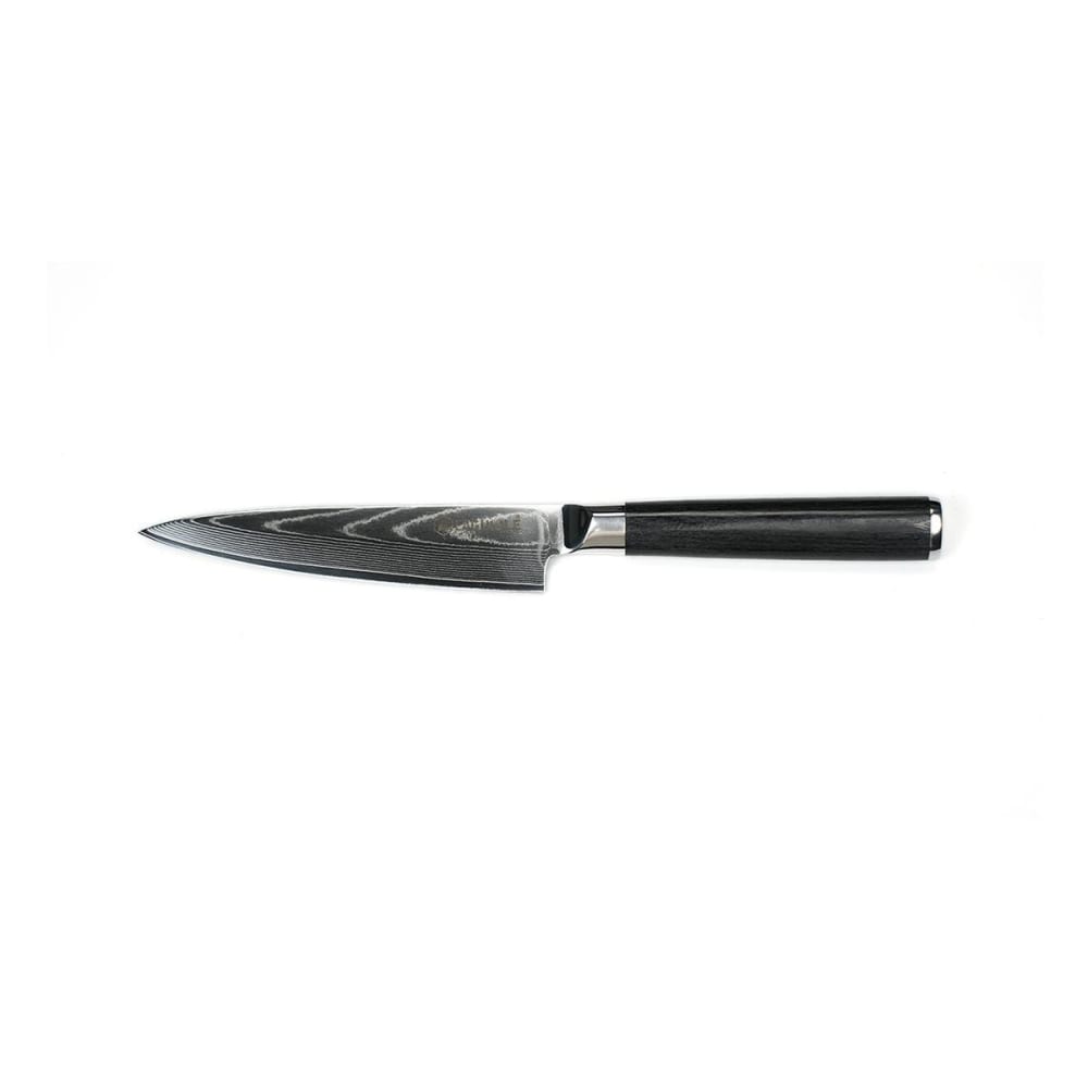 Couteau d'office noir damas 24cm avec étui Couteau d'office noir damas 24cm avec étui