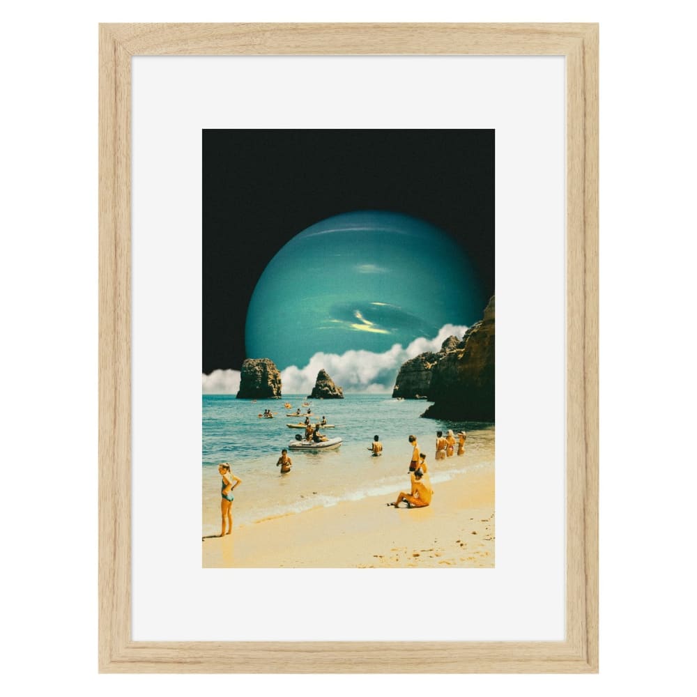 Affiche encadrée en chêne Eté 30x40