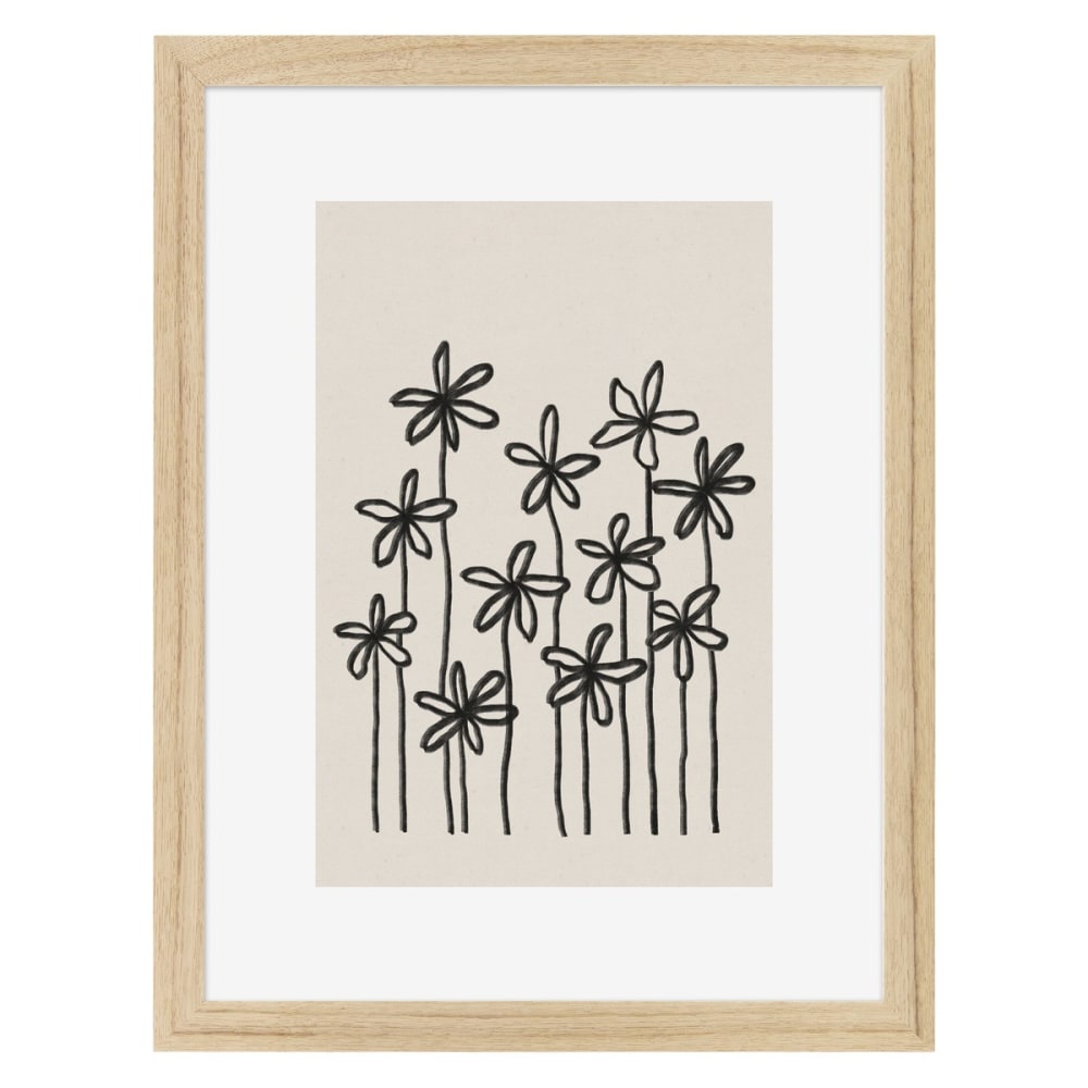 Affiche encadrée en chêne Palmiers 30x40